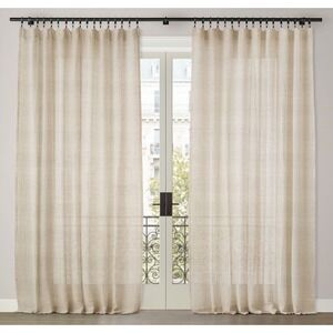 One Restoration Hardware Italian Linen Mesh Sheer Curtain 50x120 Sand
